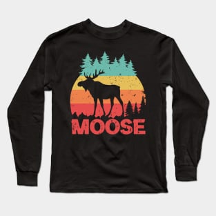 moose heartbeat lover,moose gift animal deer nature in alaska elk Long Sleeve T-Shirt